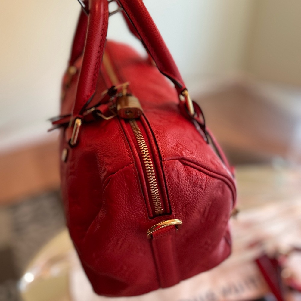 Louis Vuitton Red Emprinte Speedy Bag & Long Wallet - Picture 10 of 16